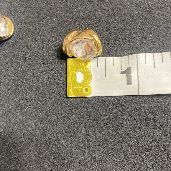 Vintage Crystal gold tone Buttons 8 buttons 1/2” wide shanked beautiful heavy - Picture 6 of 6